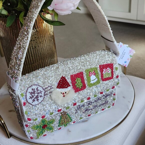 Viral Beaded Christmas, Santa, Holiday Handbag - Picture 6 of 6